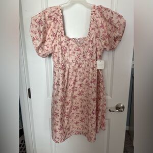 ALTAR’D STATE Pink Floral Smocked Skirt